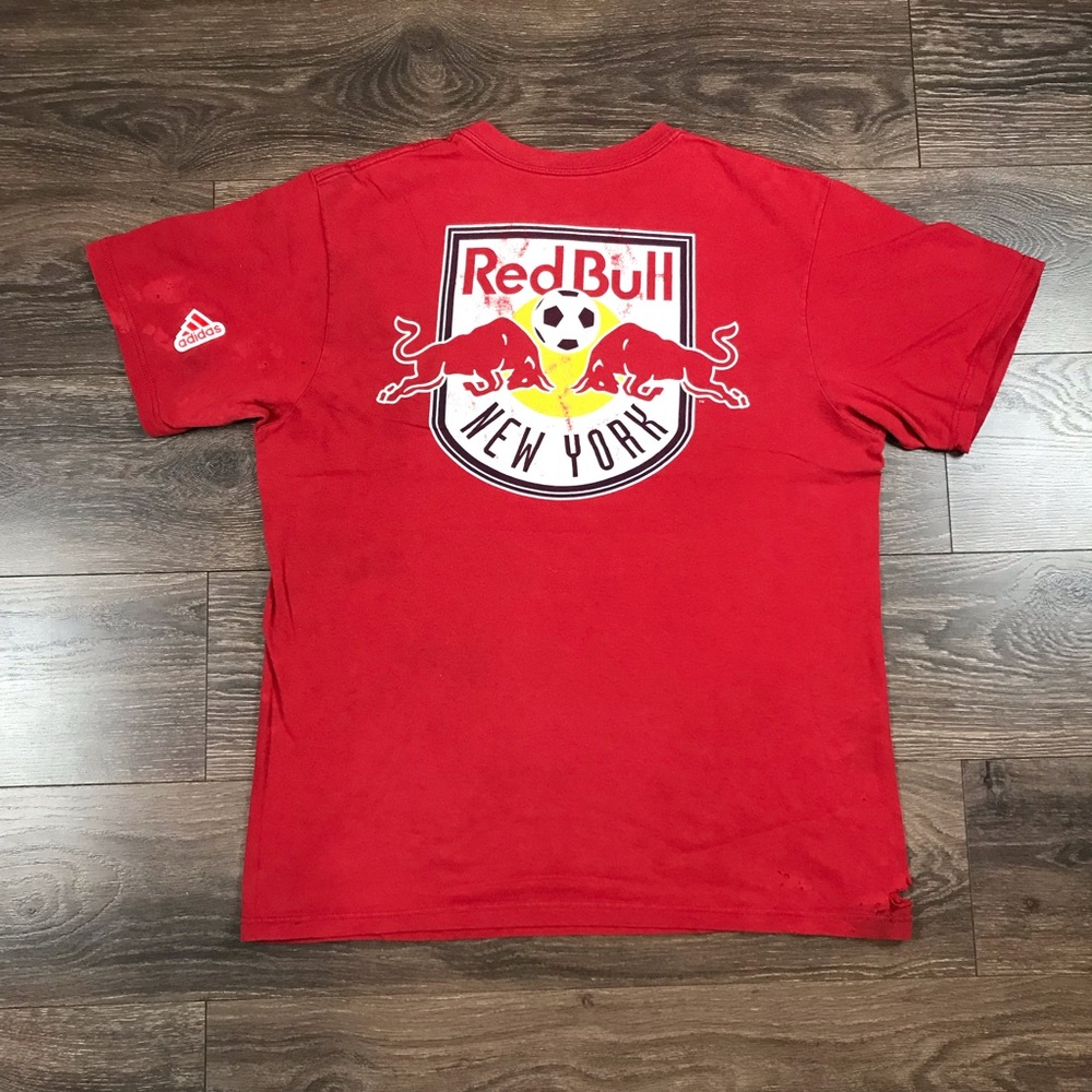 Adidas MLS New York Red Bulls Men’s Red Soccer Futbol Sports T-Shirt Size XL